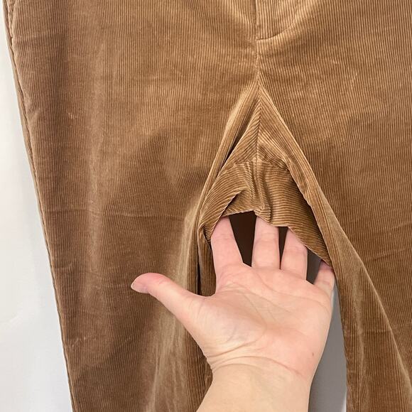 Lauren Ralph Lauren Corduroy Flare Pants Womens 12 Flat Front Slash Pocket Brown - Picture 8 of 10